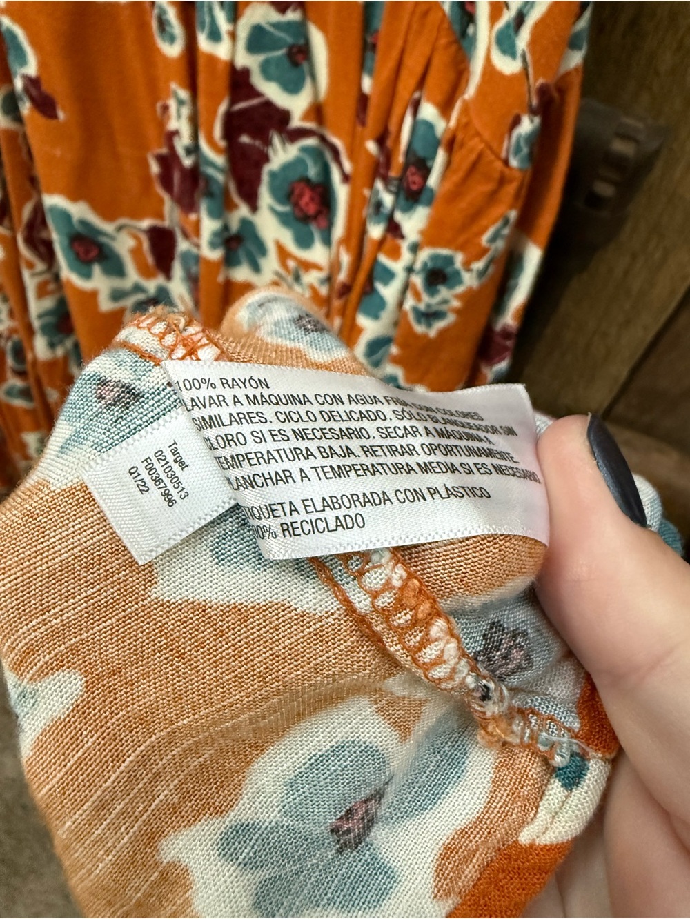 Ava & Viv Boho Summer Dress Women’s Size X Orange Floral Flutter Sleeve VNeck - Picture 9 of 15
